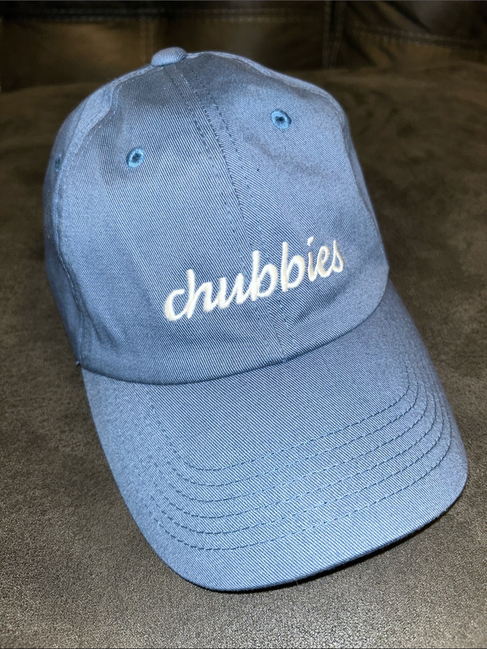 chubbies Dusty Blue Embroidered Logo Baseball Cap Hat Adults Cotton Adjustable